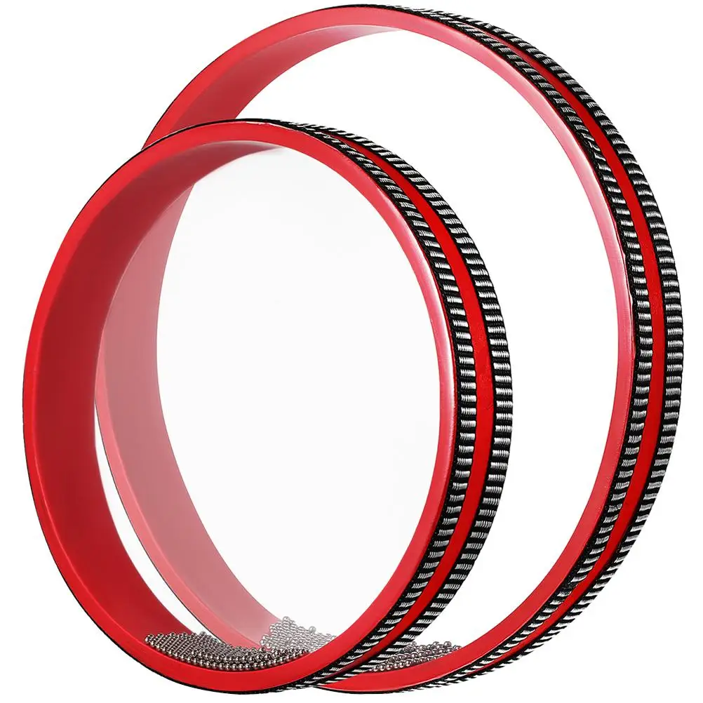 

2 Pcs Round Wave Sounds Drums 6 Inch 8 Inch Red Kids Musical Instrument Shake Drum for Child Baby Toddler Toys Hand Drum