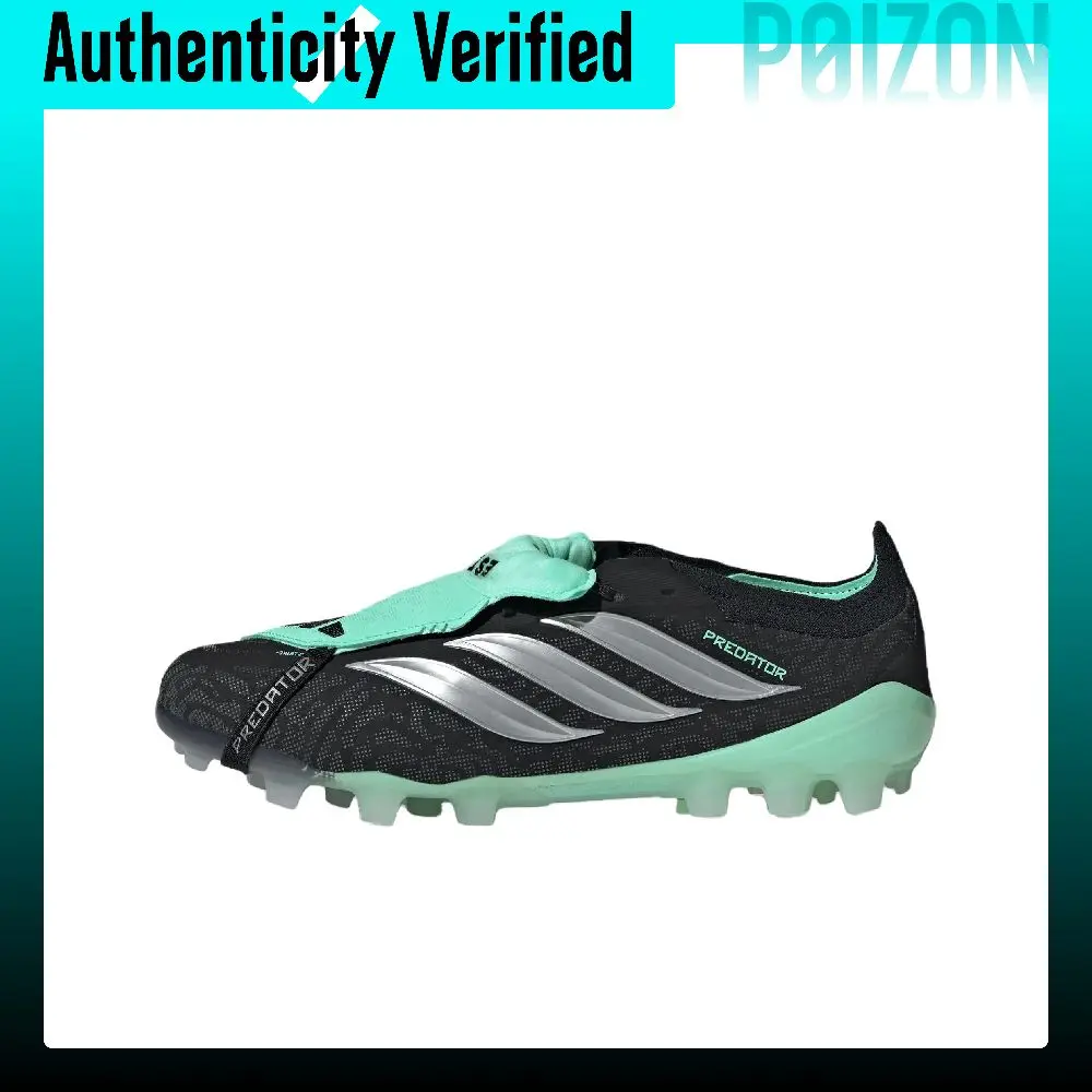 Adidas PREDATOR ELITE Soccer Shoes Unisex Low-top Black/Metallic Silver/Mint IH1992