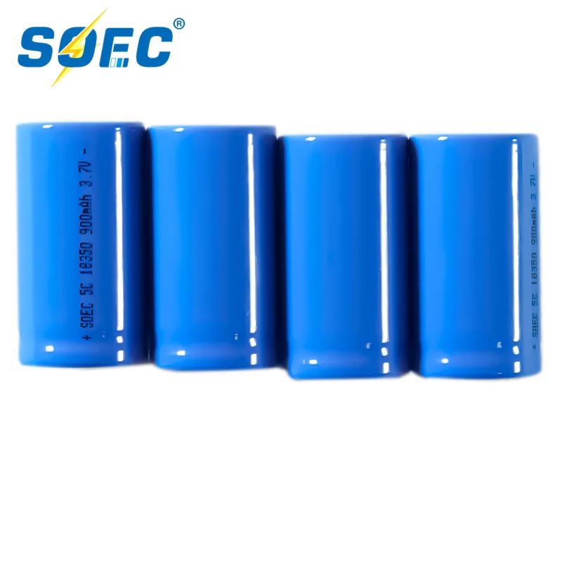 SOEC 5C 18350 battery 1100mAh 900mAh Power Rechargeable Lithium Cylinder Battery 3.7V 8A power for Electrical Tools Flashlight