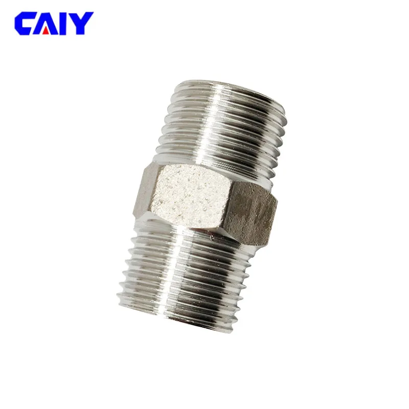 1/8 "1/4" 3/8 "1/2" 3/4 "BSP 304 สแตนเลสสตีล Hex ท่อหัวชายอุปกรณ์น้ําน้ํามัน Air Connector