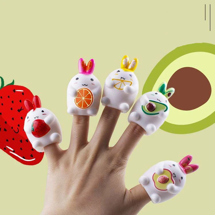 

New Cartoon Cute Fruit Rabbit Finger Puppet Toys Model Parent-child Interactive Bedtime Storytelling Props Toys Birthday Gifts