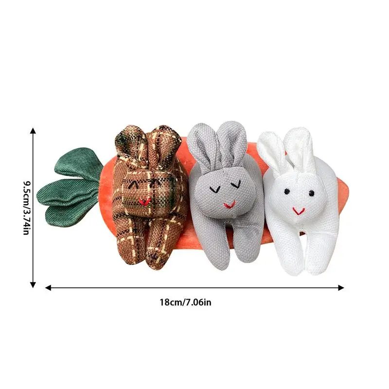 Animal de peluche de conejo de zanahoria, peluche suave de dibujos animados con bolsillo para verduras, 18Cm/7,06 pulgadas