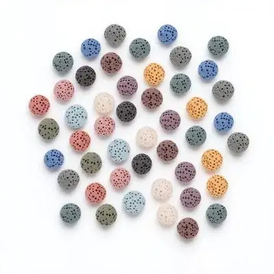 

39Pcs Unscented Car Aroma Beads Round Lava Rock Natural Essential Oil Diffuser Stone Bulk for Air Freshener Jewelry