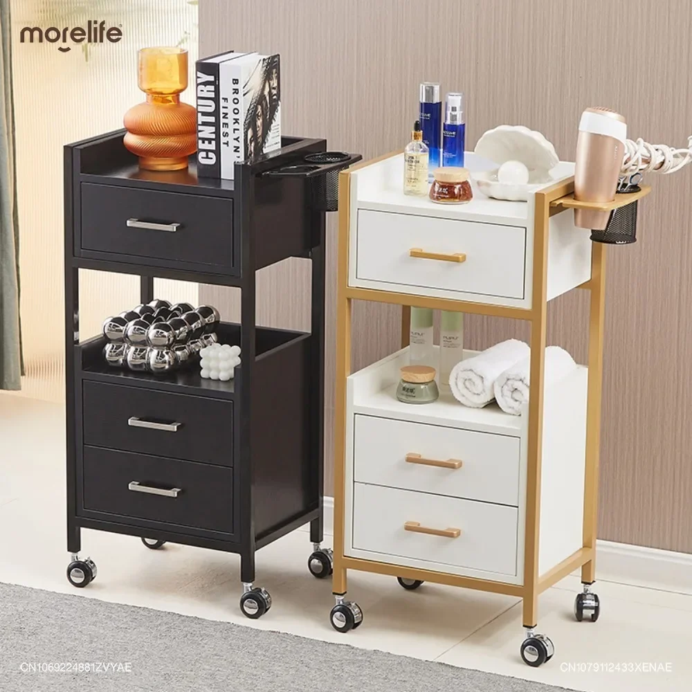 Creative Portable Hair Salon Cart Rolling Storage Cabinet Salon Aesthetic Drawer Practical Handcart Commercial Furniture K01+