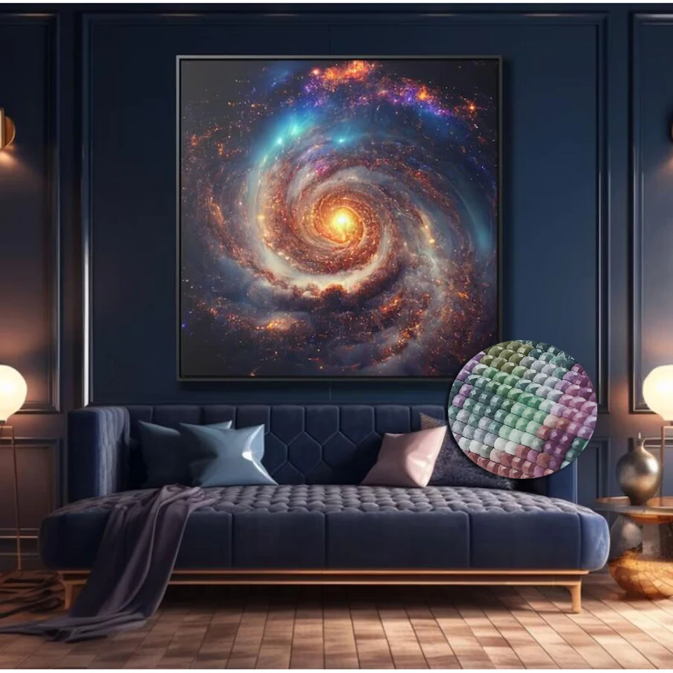 Full Square/Round DIY Diamond Painting Vibrant Space Scene Home Decor Embroidery Mosaic Galaxy Universe Landscape Wall Sticker