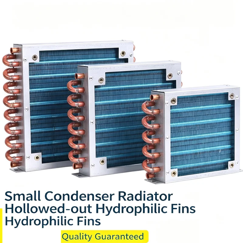 Small Shell Condenser Radiator Refrigerator Freezer Air-cooled Water-cooled Aluminum Fin and Copper Tube Heat Exchanger