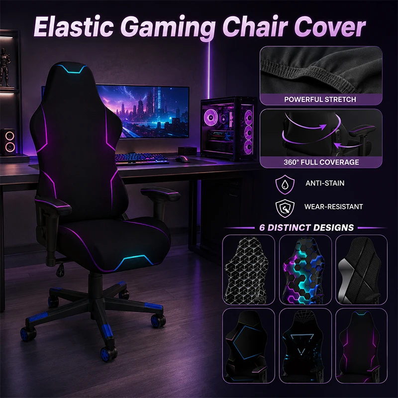 NEW Gaming Chair Cover Elastic Fabric Computer Chair Backrest Armrest Cover Protector Universal Soft Swivel Armchair Seat Cover