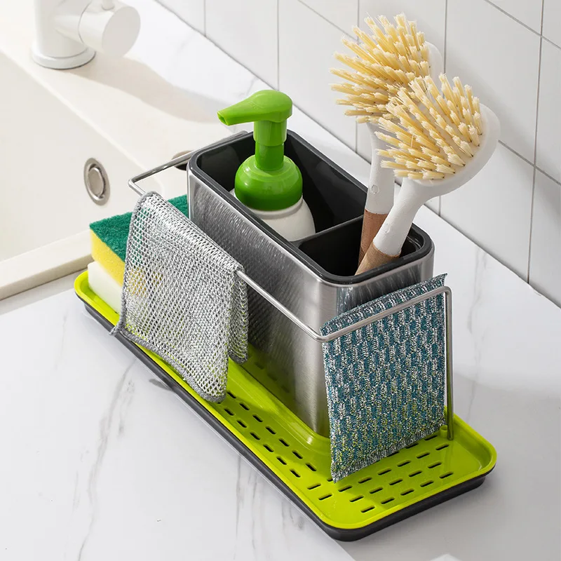 High Quality Silver Surface Cutlery Utensil Drainer Stainless Steel Kitchen Drying Basket Holder