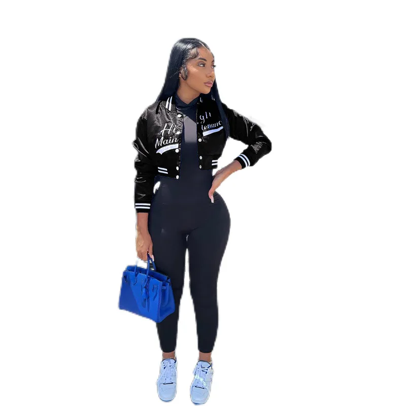 

Повседневная женская куртка с вышивкой и высокой талией на молнии, длинная све, круглая, укороченная, осенняя мода