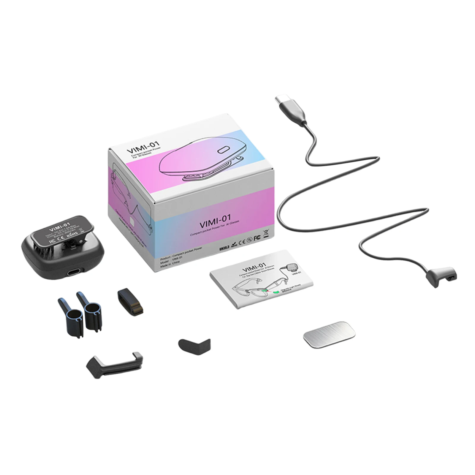 

Зарядная подставка 800 мАч, мини-зарядное устройство для путешествий, портативный дизайн, аксессуары для питания, совместимые с умными очками Meta