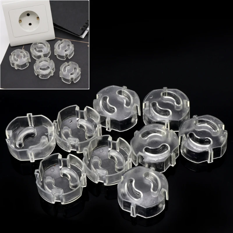 10pcs EU Kids Safety Electrical Outlet Cover Clear Baby for Protection Plug Prot