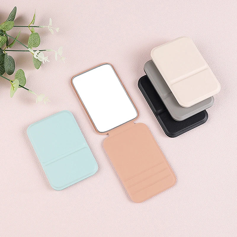 Women Mini Mirror Folding Makeup Hand Mirror Portable Single-side Mini Cosmetic Mirror Foldable High Definition Vanity Tools