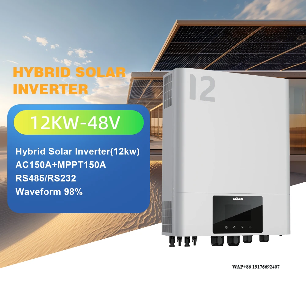 

SUOER 12KW 48V DC Hybrid Solar Inverter AC Off-Grid Inverter LCD Display USB Manufactured WiFi MPPT Hybrid Inverter