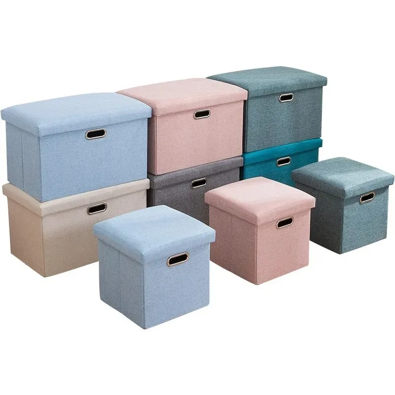 Outdoor Storage Ottoman Stool Waterproof Foldable Bench Seat Footrest Shoe Organizer Patio Garden Balcony Durable Storage Banco