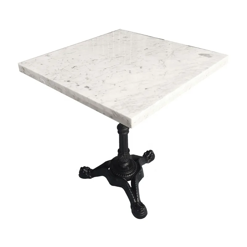 Round or square marble top metal frame side tea cafe coffee table