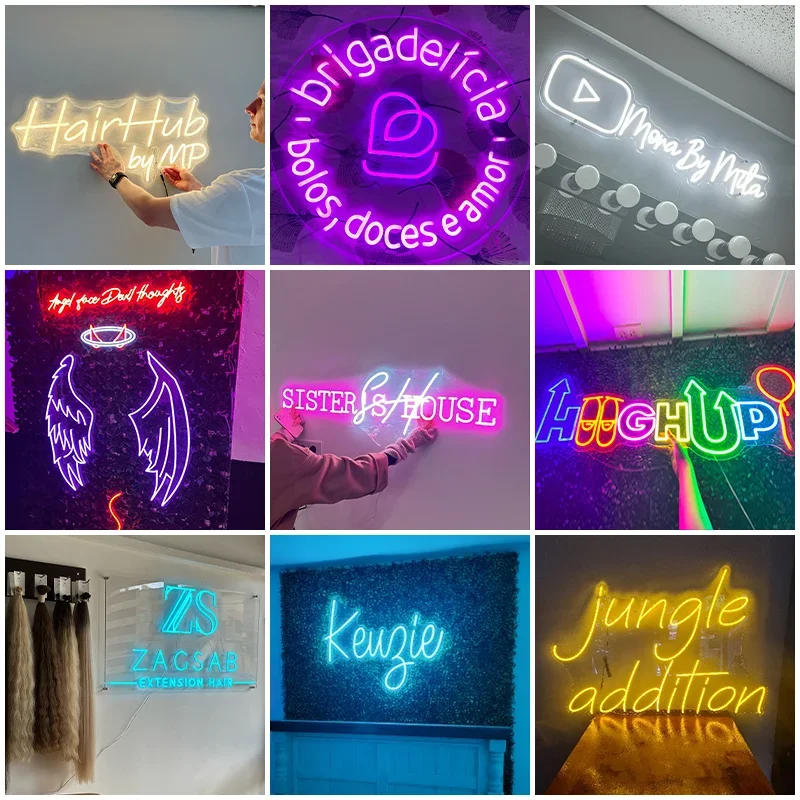 CUSTOM Neon LED ป้ายส่วนบุคคล DIY ขนาดใหญ่ Handmade นีออนไฟ Neon Night ชื่อบริษัทโลโก้ Salon กลางแจ้งกันน้ํา Dropshipping