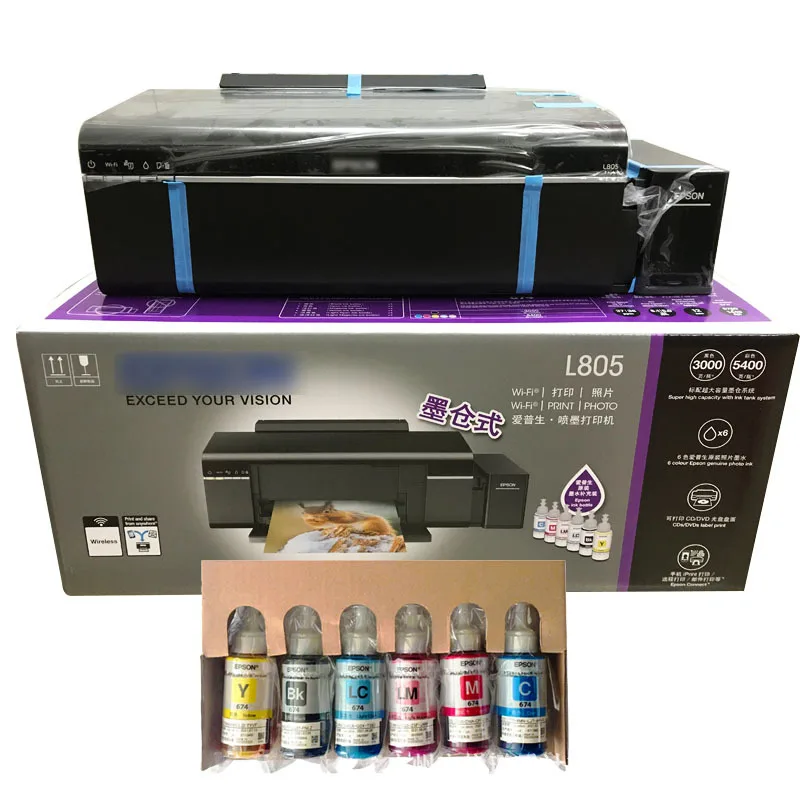 Hot sale six color label continue inkjet printer on sales A4 Model automatic Desktop id card UV inkjet printer for EPSON L805