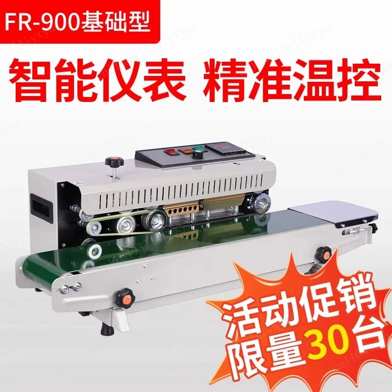 Continuous Sealing Machine Automatic Horizontal Continuous Bag Band Sealer FR900 Plastic Bag Sealer Machine with Digital