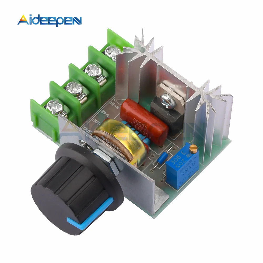 

2000W Voltage Regulator SCR Speed Controller Adjustable Motor Speed Regulator Governor AC 220V Temperature Dimmer Switch Control