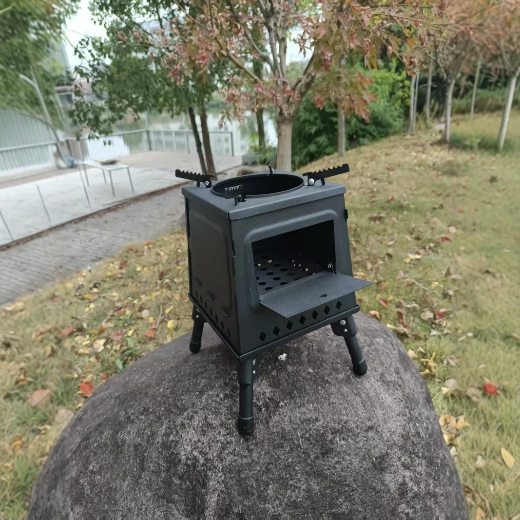 Portable Wood Stove Outdoor Camping Folding Cookware Picnic BBQ Fire Pit Compact Lightweight