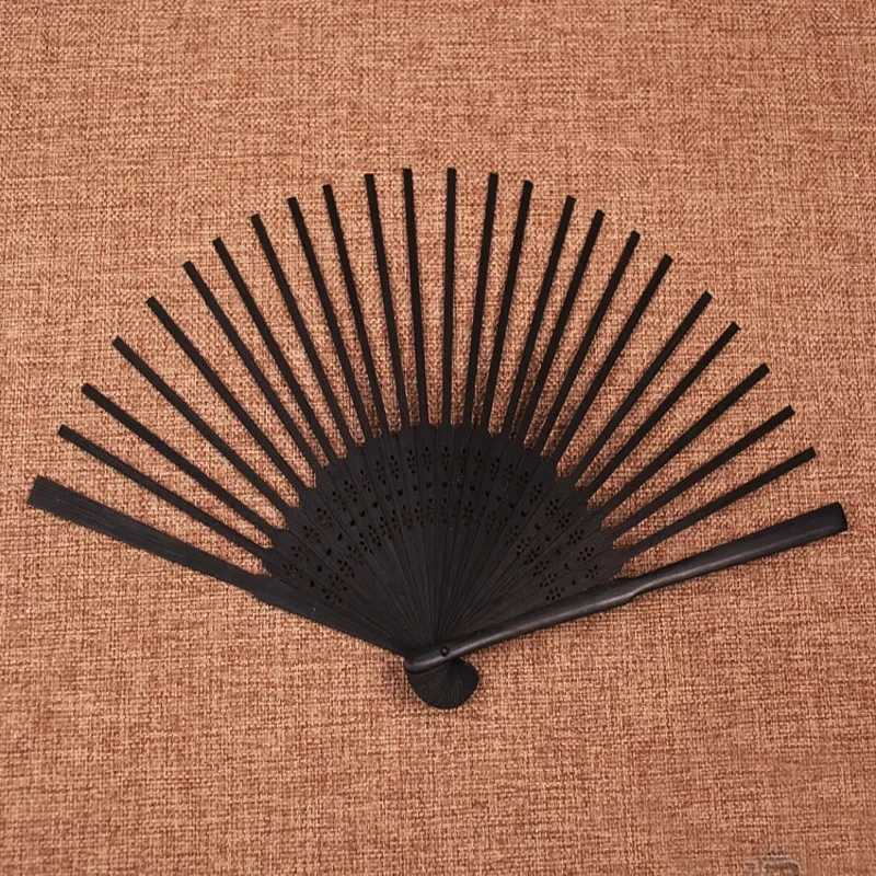 Ventilador de esqueleto de bambu dobrável, pequeno ventilador, novo estilo chinês, pode ser feito por DIY, 21cm