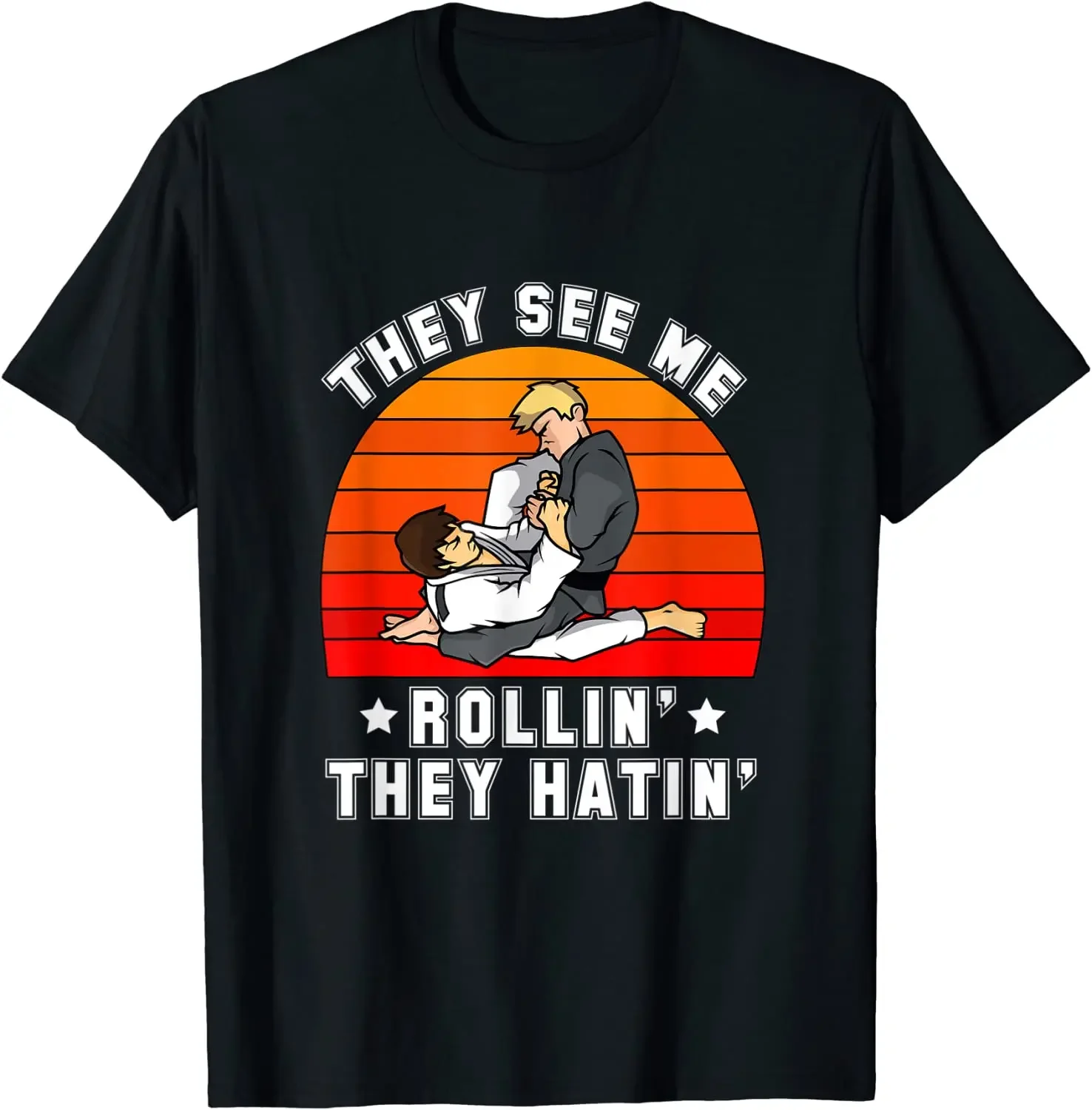 

Jiu Jitsu Shirt - They See Me Rollin They Hatin Men T-Shirt Short Sleeve Casual Cotton O-Neck Summer Shirts