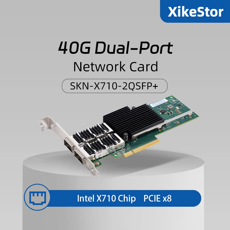 XikeStor 40G dual port network card high-speed transmission server computer PCIE network card Intel XL710-QDA2 main control chip