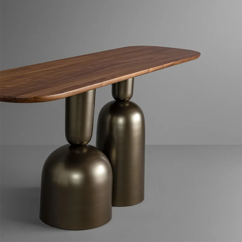 Italian light luxury entrance table creative stainless steel decorative strip case