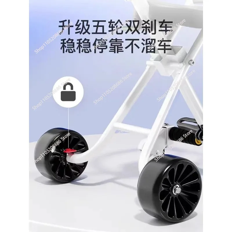 for Customized  3/5 Wheel Lightweight One-Click Folding Travel Pram for 1-5 Years Old Outdoor Use 1pcs