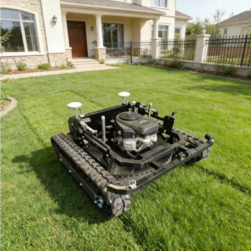 Robotic Tracked RC Grass Cutter 300m Long Distance Control Lawn Mower For Farm Road Slope Landscape