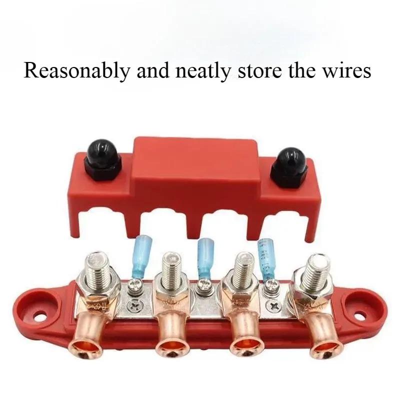 4 Stud Car Modified Terminal Bus Bar   M8 M10 Modified High Current 48V 250A  Busbar Set for RV Yacht