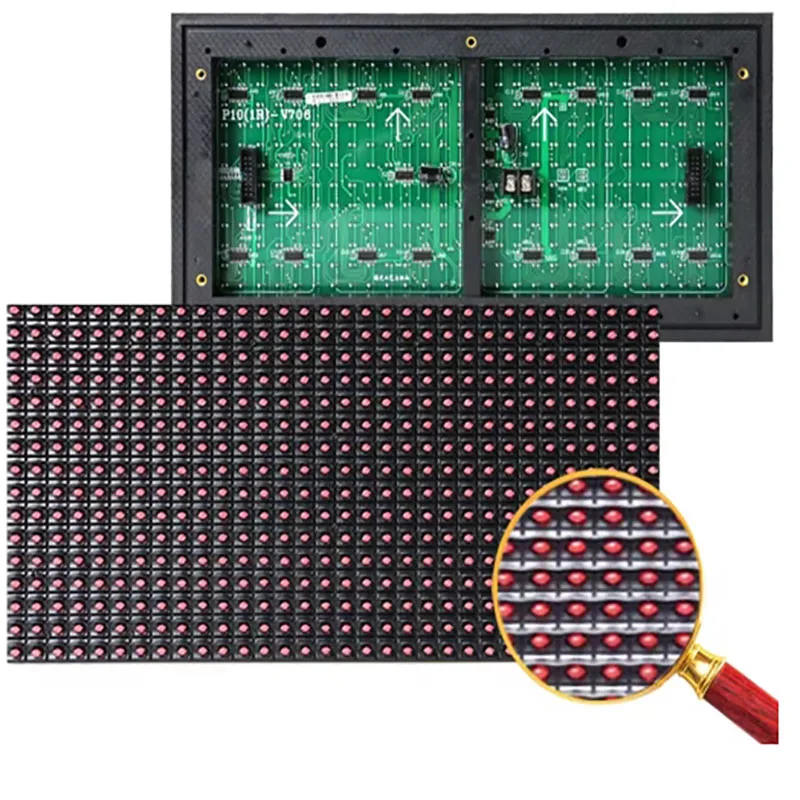 P10 LED Module Panel, 32x16cm, Single Color/ Two Colors/ Full Colors Advertising Display Screen Panel, SMD/ Affixed Beads