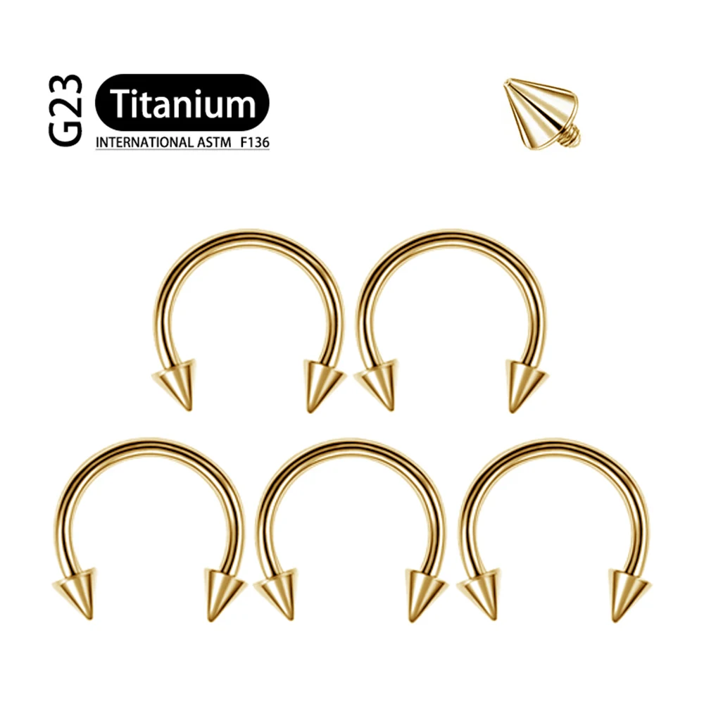 5 Stücke Implantat Grade F136 Titan Gothic Spike Labret Tragus Helix Bar Lip Bar Ringe Stud Knorpel Ohr Piercings Körperschmuck – Detail 21