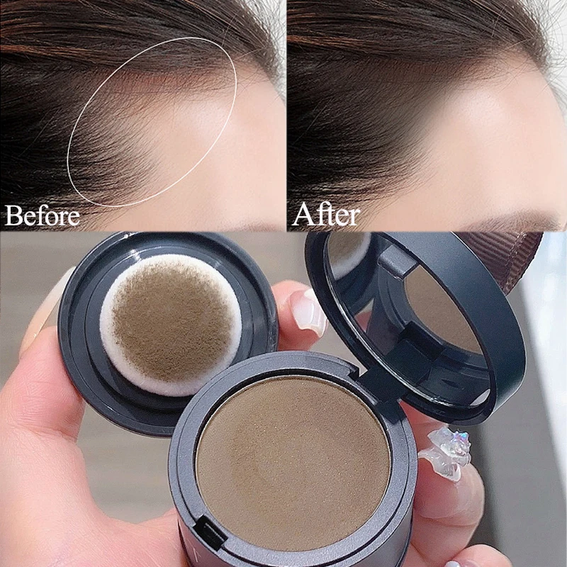 Natural Hair Line Powder 2 Colors Waterproof Hair Root Cover Up Instant Fluffy Hair Edge Brow Shadow Contouring Powder Makeup