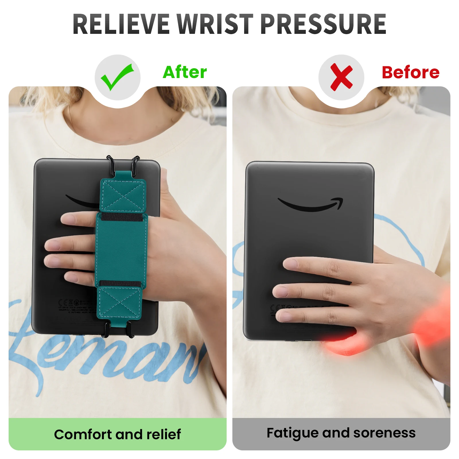 2 Pack Security Hand Strap for 6-8" Kindle eReaders Fire Tablet -Kindle/Kobo/Voyaga/Lenovo/Sony E-Book Tablet