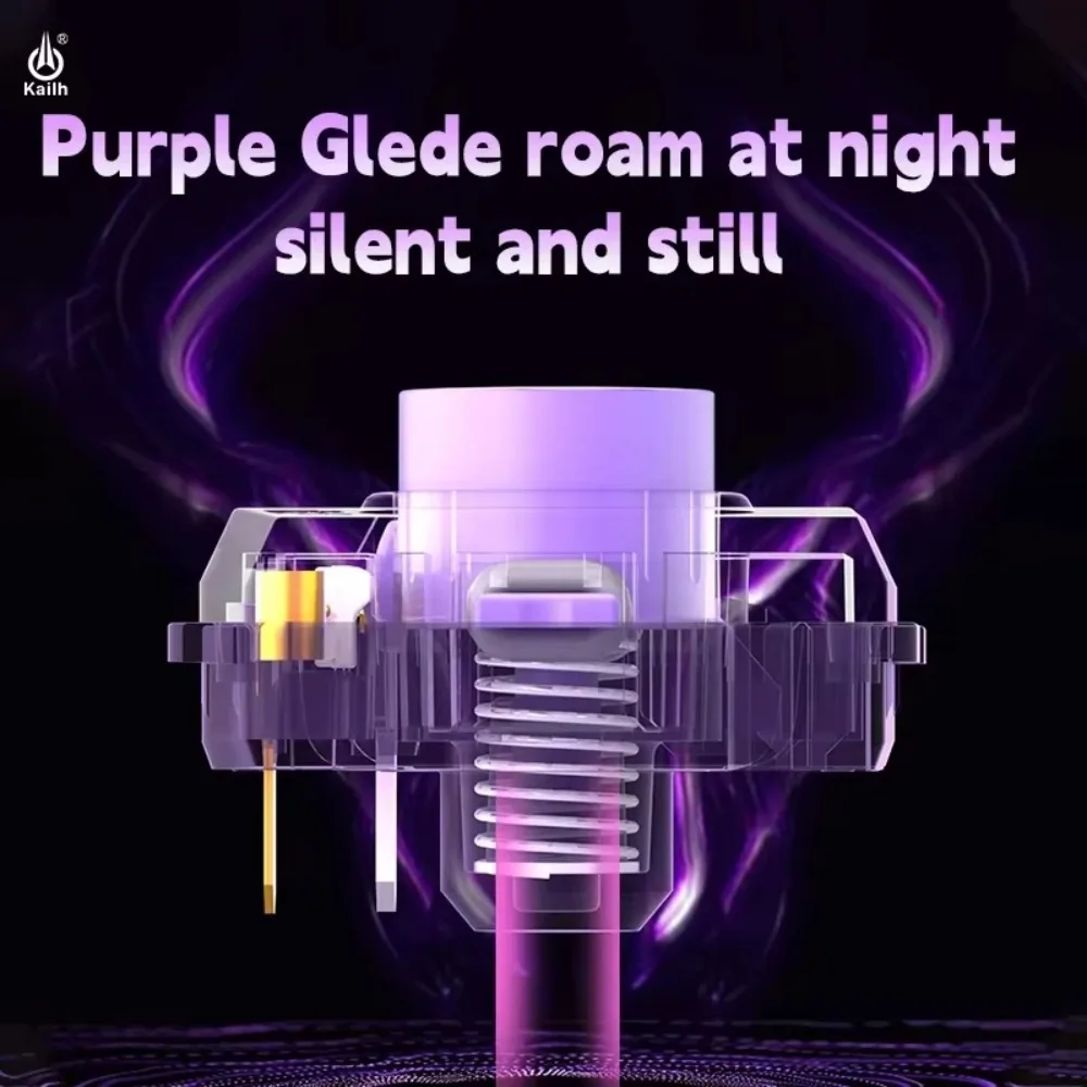 Kailh Purple Iris Fast Trigger Linear Silent Switch Low Profile 0.8mm Actuation Light Press Compatible HITBOX Gaming Accessories