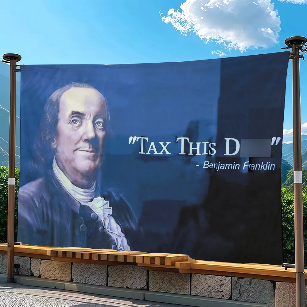 B-Benjamin F-Franklin flag Advertising Banner for Camping Decoration Outdoor & Garage Wall Hanging Decorations