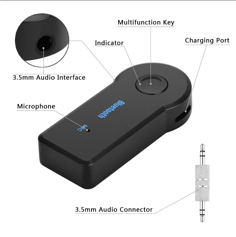 Audio Bluetooth Receiver Stereo Aptx 3.5mm Jack Wireless Adapter for VOLVO XC60 V60 S60 S40 C30