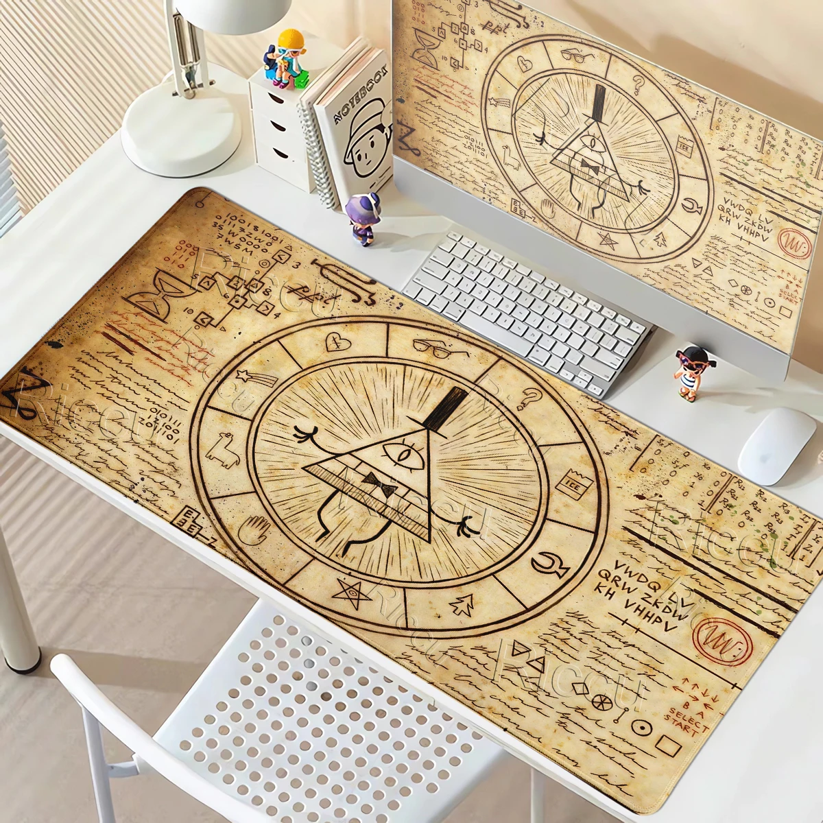 Bill Cipher Mousepad Extended Gamer Room Decoration Mouse Pad Stitched Edge Gamers Gravity Fall HD Tablemats Pc Accessories Mats