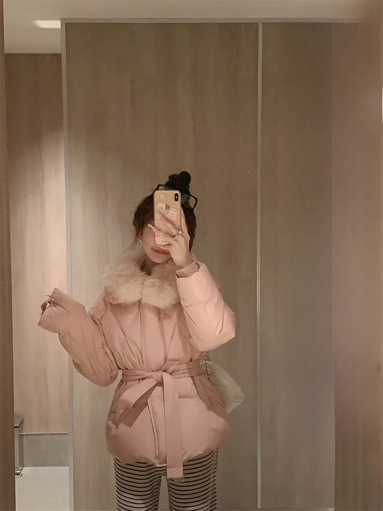 

Limited Time Offer Japanese Sle Girls Waist-Cinching down Jaet Early Korean Aosphere Tee-Star Traceable White Du down