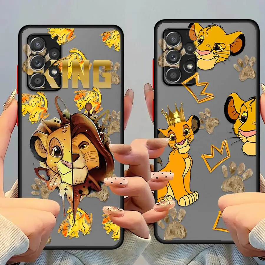 Funda bonita del Rey León de Disney para Samsung Galaxy A25 A52 A71 A32 A73 A72 A21 A23 A22 A36 A31 A56 funda blanda