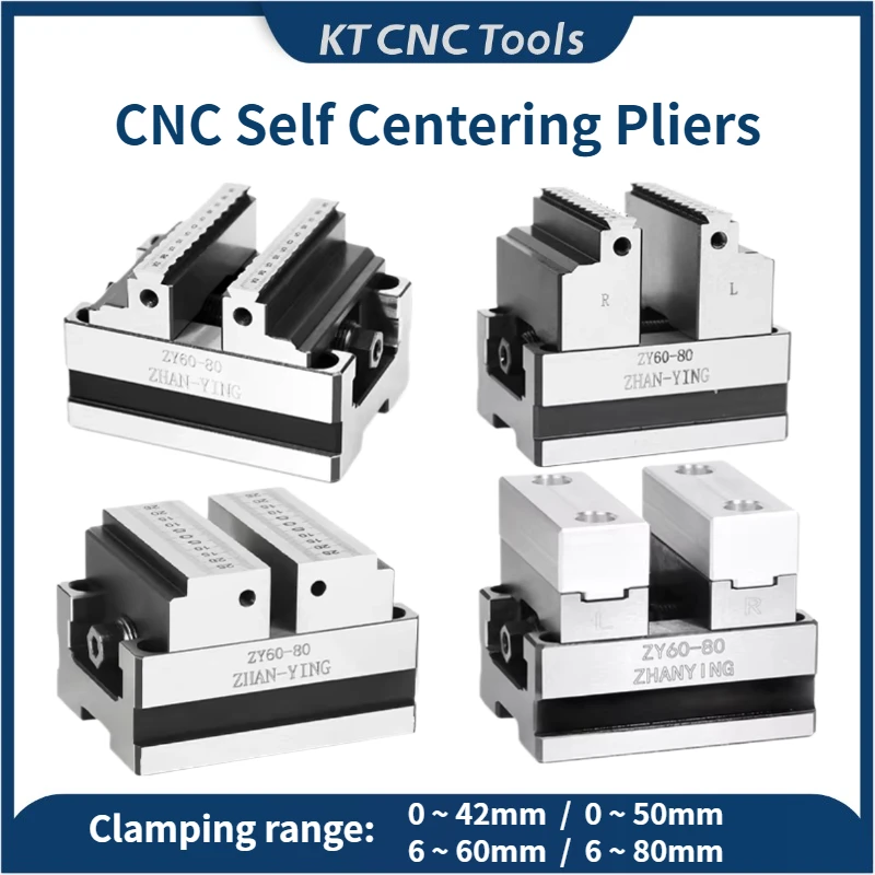 ZY60-80 ZY70-100 Four/Five Axis Turntable Fixture Self Centering CNC Vise CNC Machining Center Concentric Flat Nose Pliers