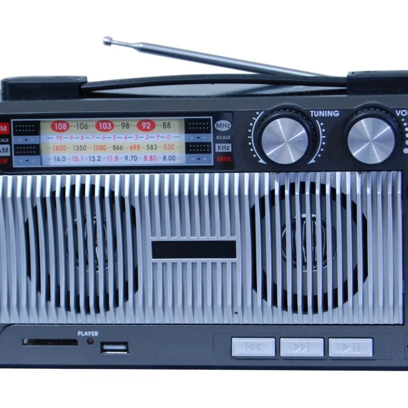 

Classic turntable radio retro wooden design portable home radio