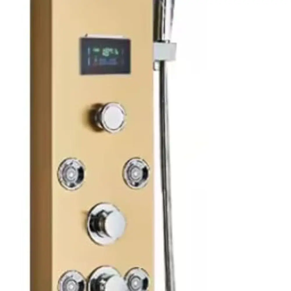 

Shower Panel Tower System - Shower Tower with 8 Spa Jets, LED Rainfall & Waterfall Shower Head, Bidet Options, Modern Wall-Mount