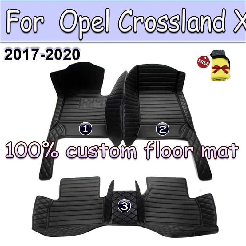 

Car Floor Mats For Opel Crossland X 2017-2020 DropShipping Center Interior Accessories 100% Fit Leather Carpets Rugs Foot Pads