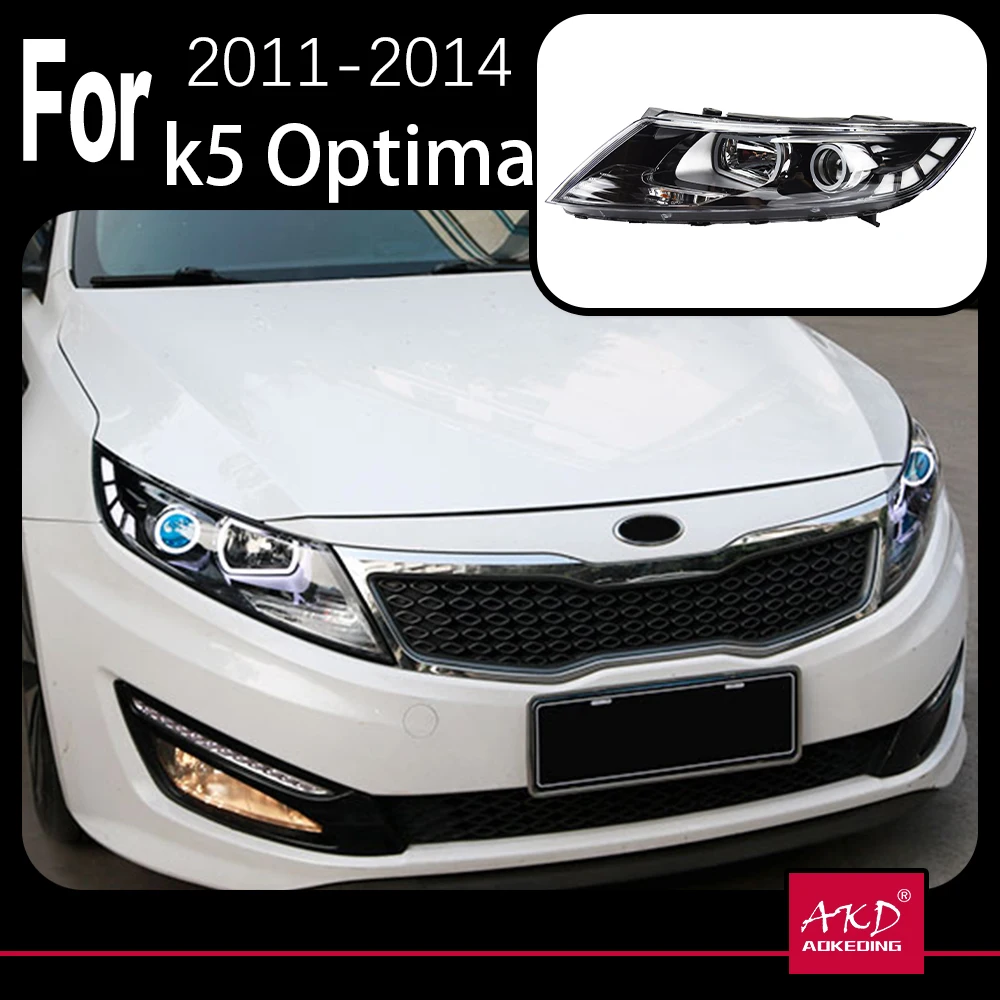 AKD Car Model Head Lamp for Kia K5 Headlights 2011-2014 Optima LED Headlight Angel Eye LED DRL Hid Bi Xenon Auto Accessories