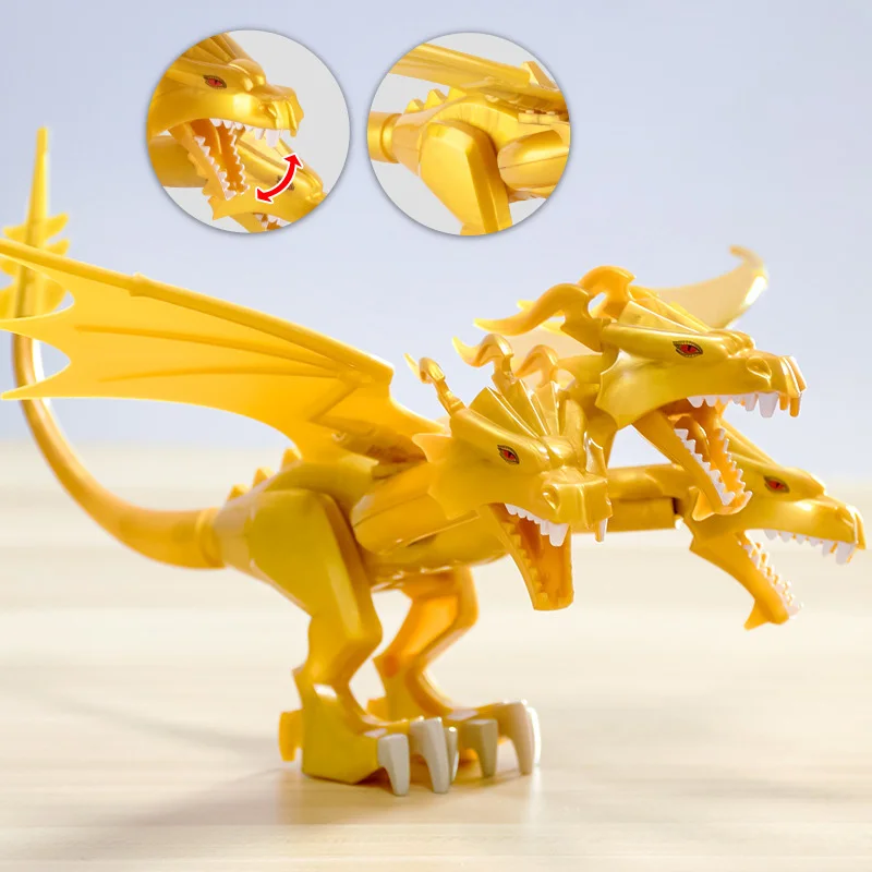 2023 MOC 18cm GodAzillas King Ghidorah Three Head Kidorah Golden Dragon Animals Model Action Figure Collection Monster Toy Kids