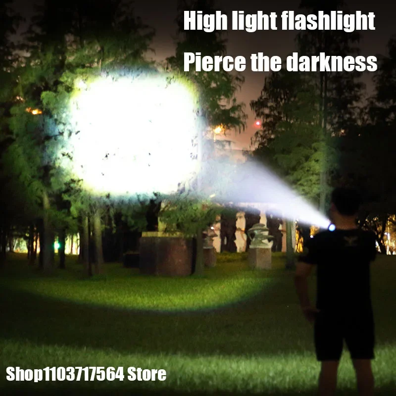 

Portable Rechargeable Led Flashlight Telescopic Zoom Waterproof Tactical Torch Battery Display Self Defense Lantern Flashlights