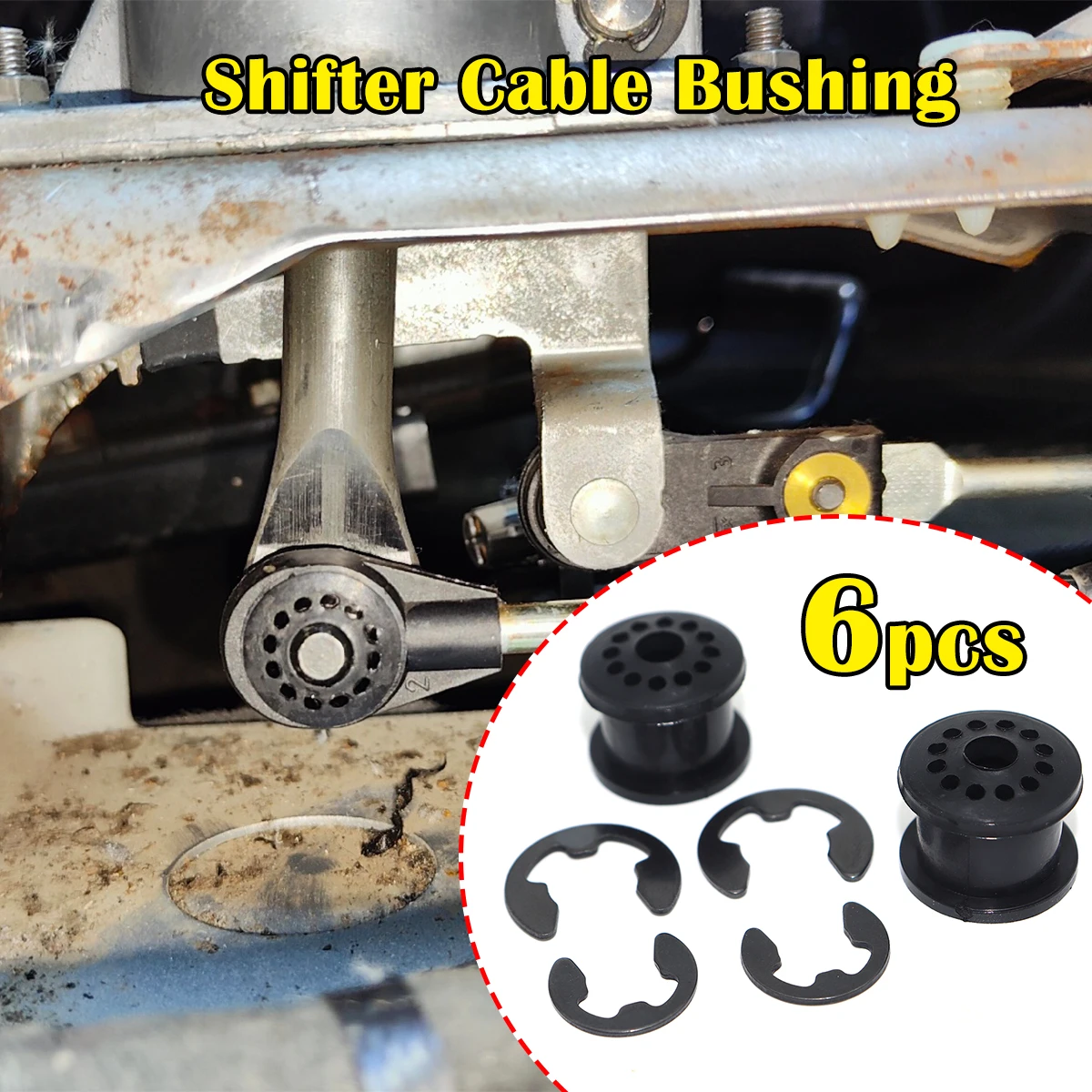 6 piezas para Ford C-Max Focus Fiesta, buje de cable de palanca de cambios, clip de fijación de la funda del pivote de la palanca de cambio de la caja de cambios
