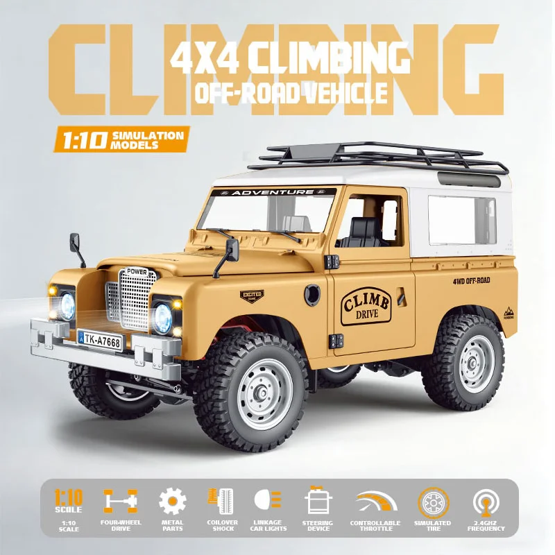 2026 Nieuwe 1:10 Volledige Schaal Pickup All Terrain Simulatie Off-Road Klimvoertuig 15KM/H RC Auto 2.4G Afstandsbediening 100M met LED